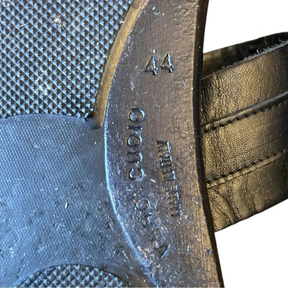 Mario Bruni Women’s Black Horsebit Leather Strap Sandals Size IT 44 - US 11 - Picture 12 of 15